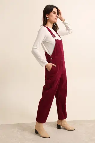 Combinaison en velours fushia